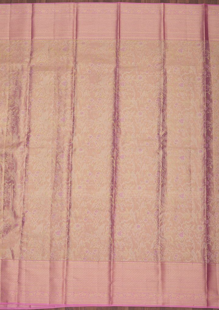 Pink Zariwork Pure Silk Saree