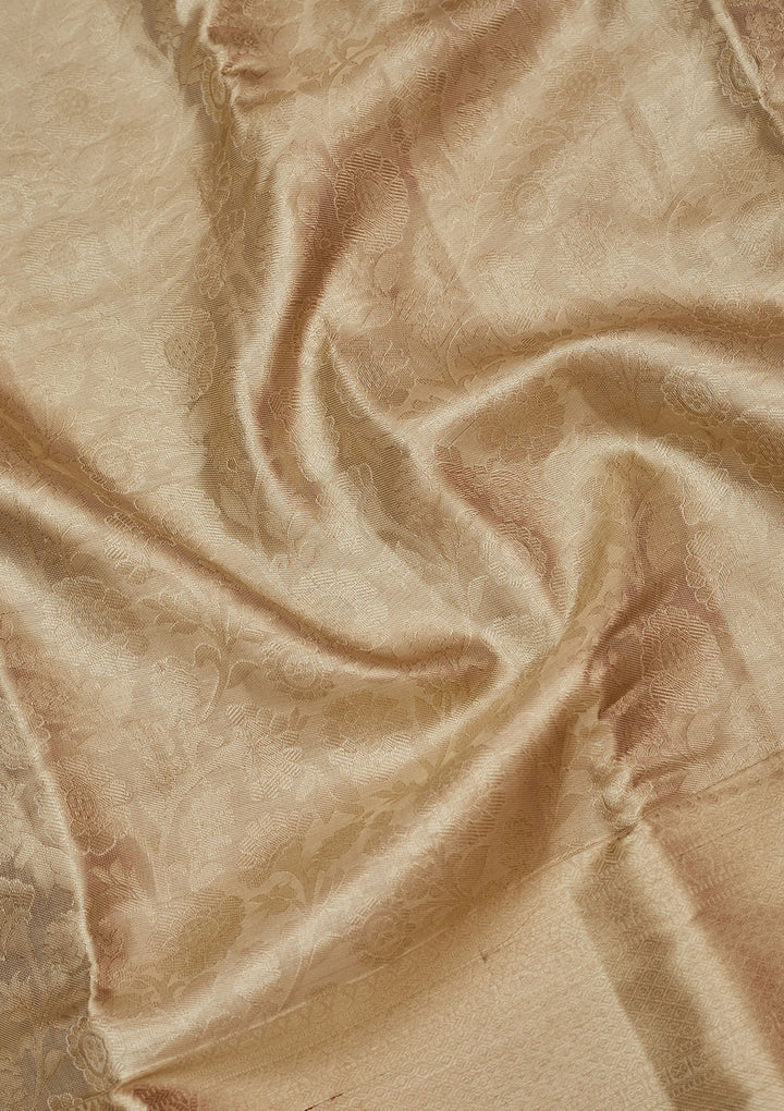 Off White Zariwork Pure Silk Saree