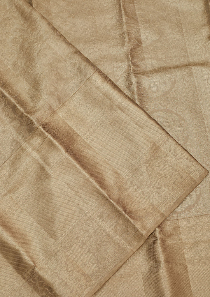 Off White Zariwork Pure Silk Saree