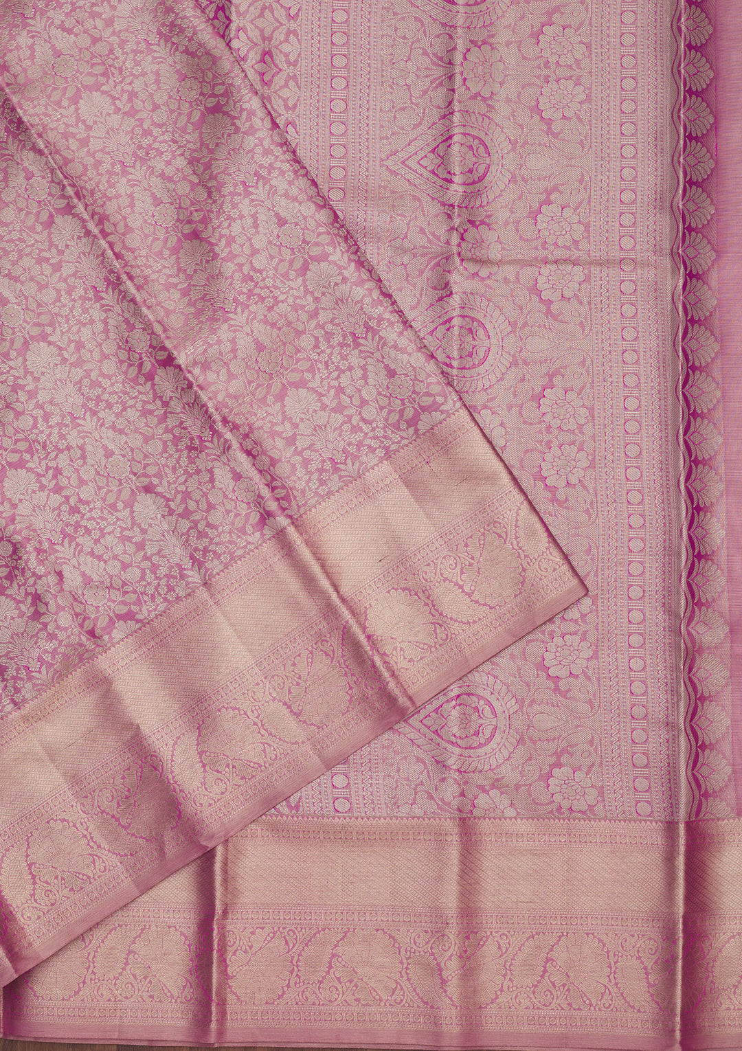 Rani Pink Zariwork Pure Silk Saree