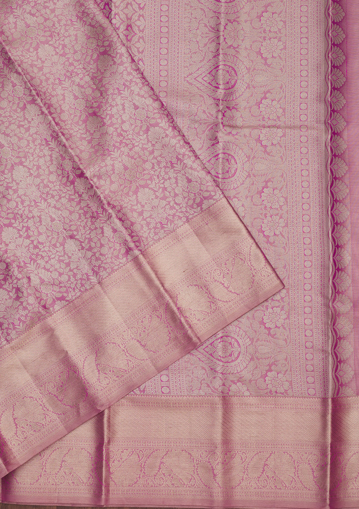 Rani Pink Zariwork Pure Silk Saree