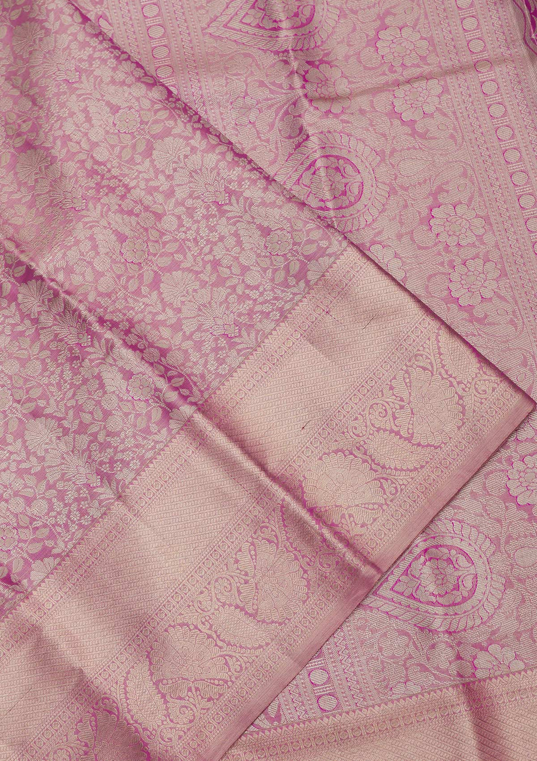 Rani Pink Zariwork Pure Silk Saree