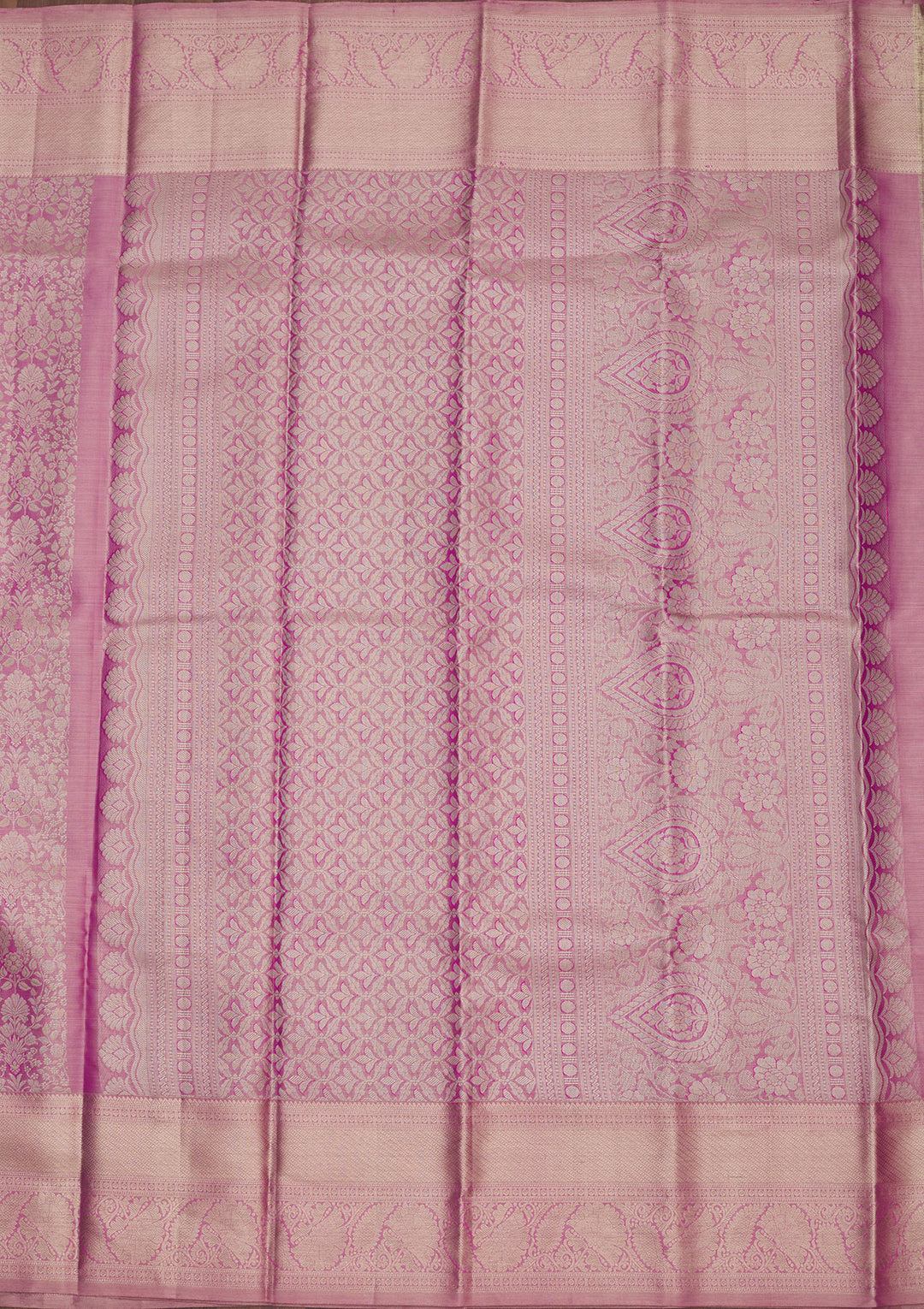 Rani Pink Zariwork Pure Silk Saree