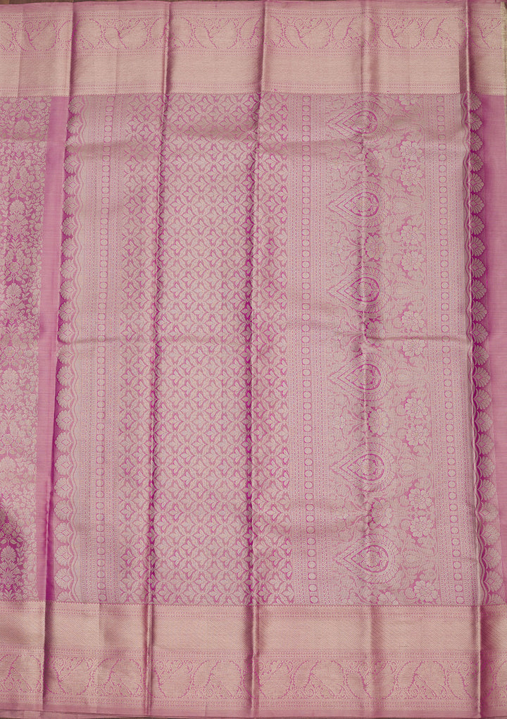 Rani Pink Zariwork Pure Silk Saree