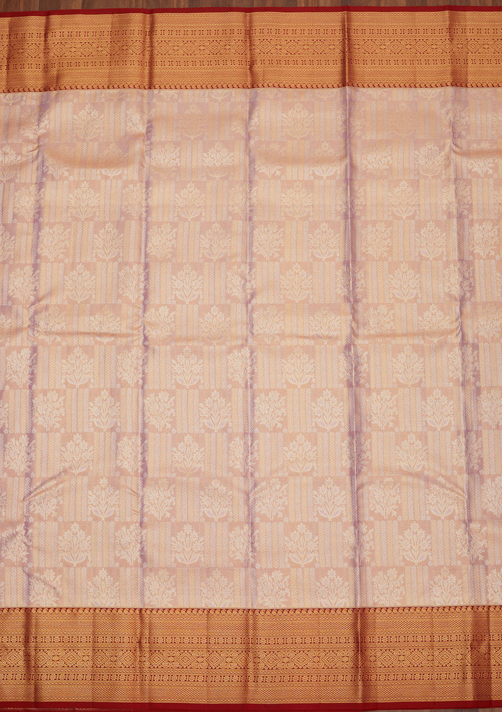 Onion Pink Zariwork Pure Silk Saree