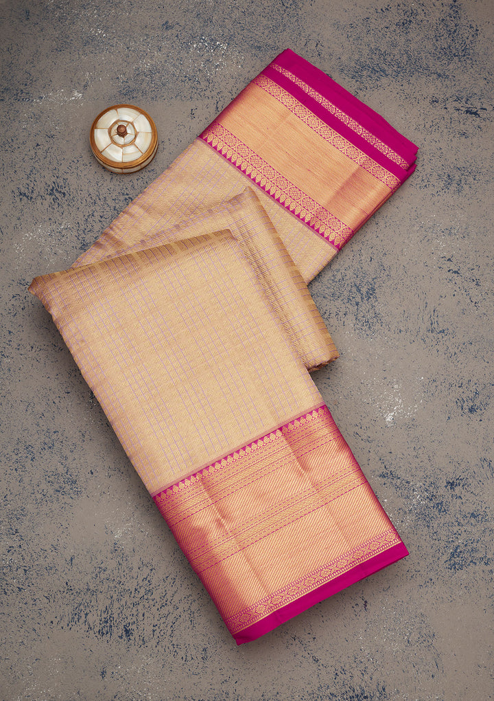 Lavender Zariwork Pure Silk Saree