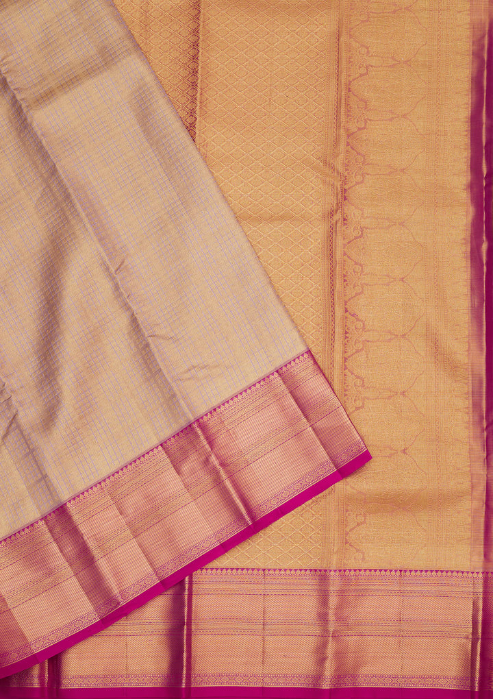 Lavender Zariwork Pure Silk Saree
