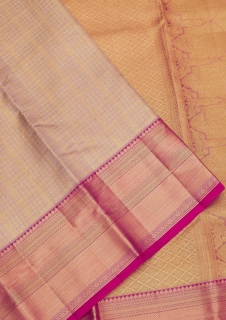 Lavender Zariwork Pure Silk Saree