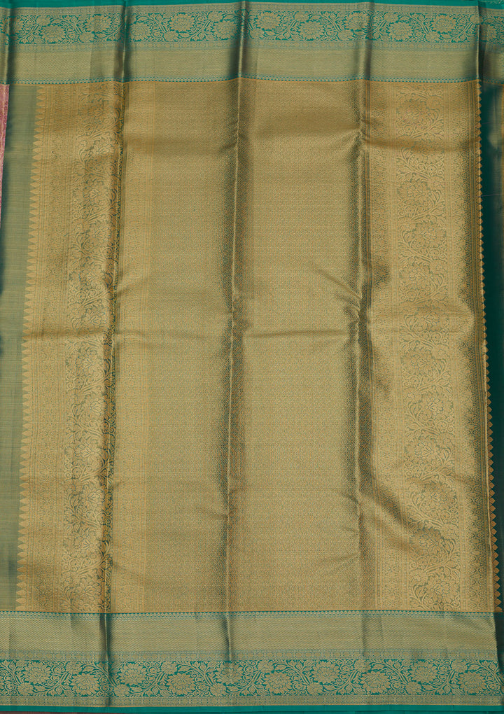 Baby Pink Zariwork Pure Silk Saree