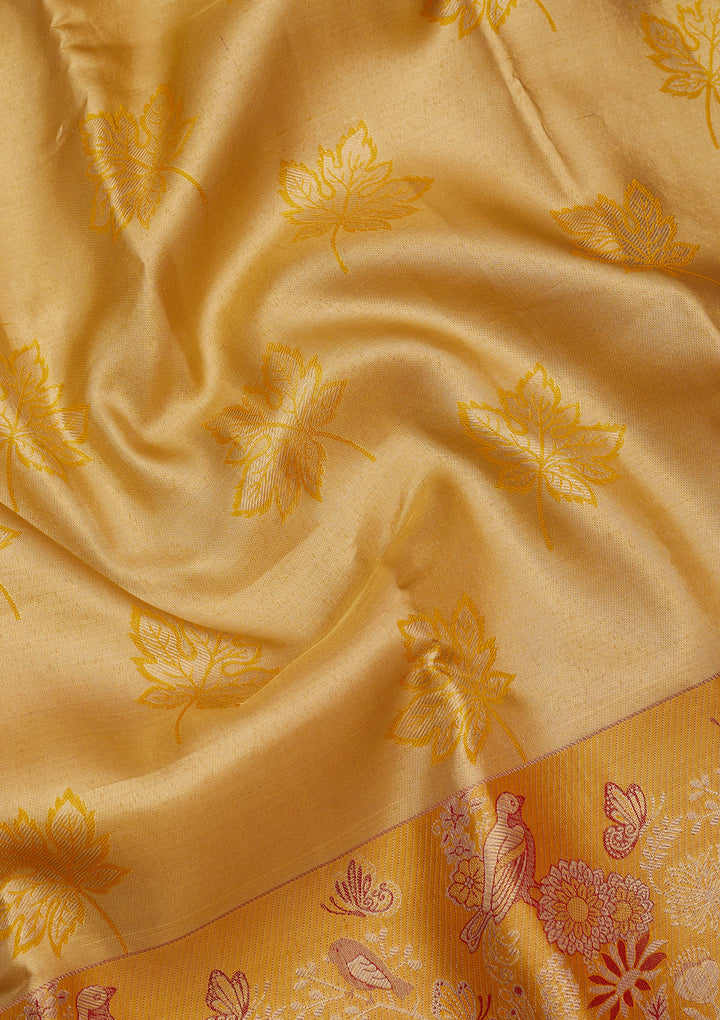 Yellow Zariwork Pure Silk Saree
