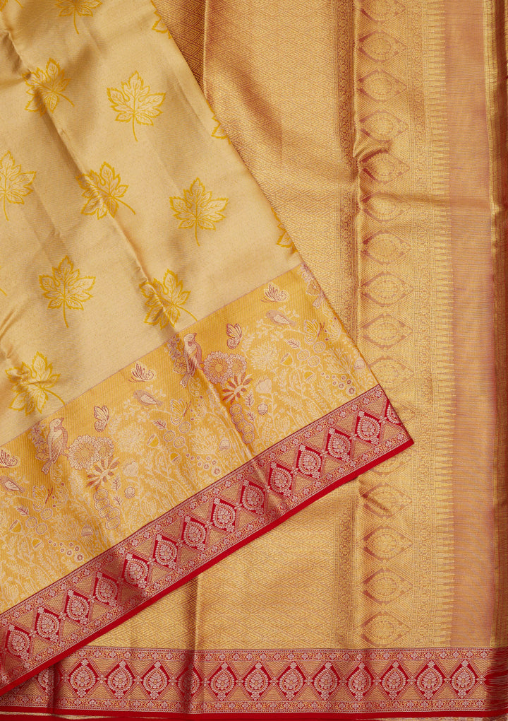 Yellow Zariwork Pure Silk Saree