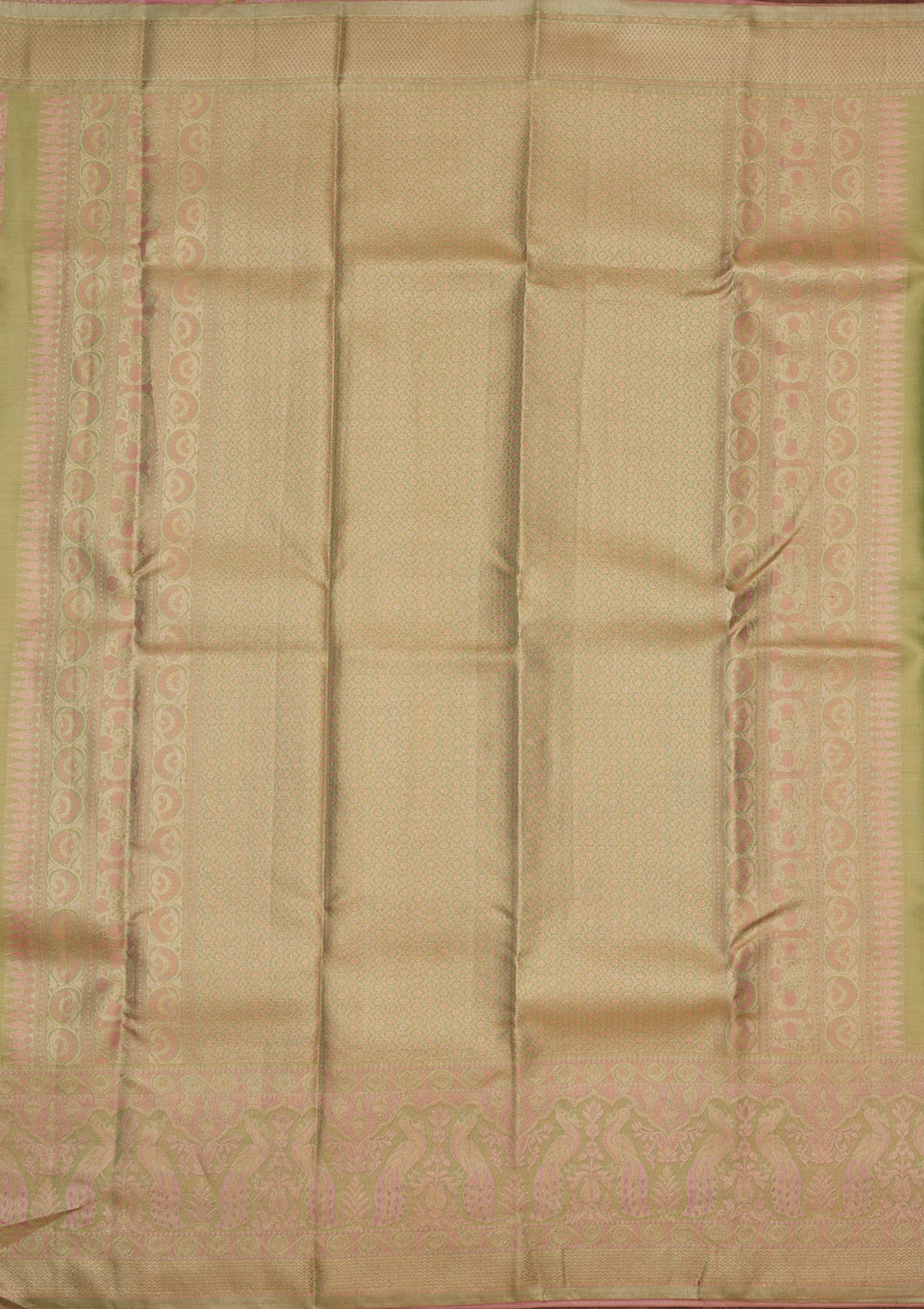 Peach Zariwork Pure Silk Saree