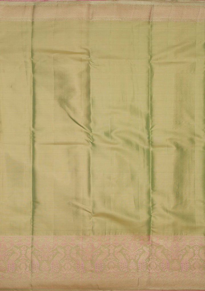 Peach Zariwork Pure Silk Saree