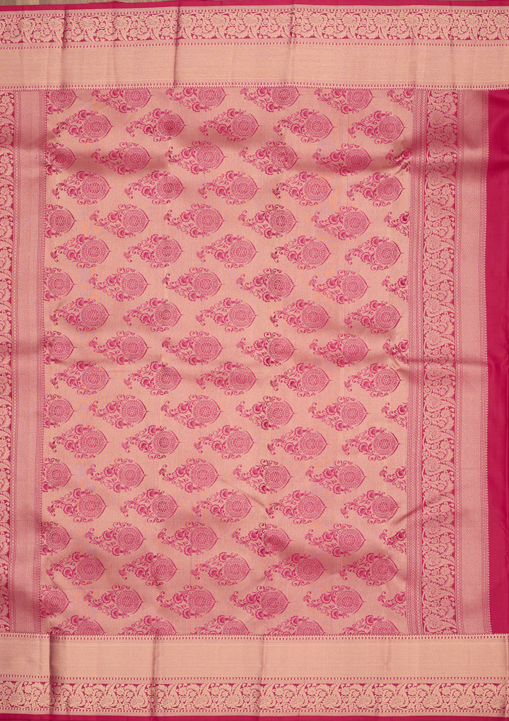 Rani Pink Zariwork Pure Silk Saree
