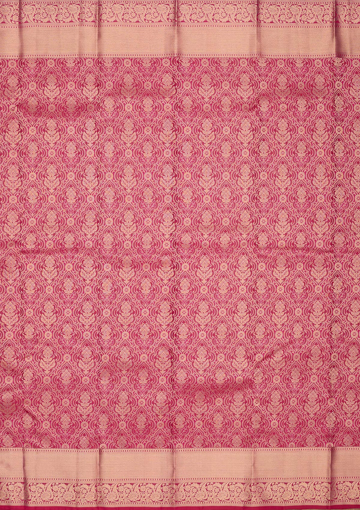 Rani Pink Zariwork Pure Silk Saree