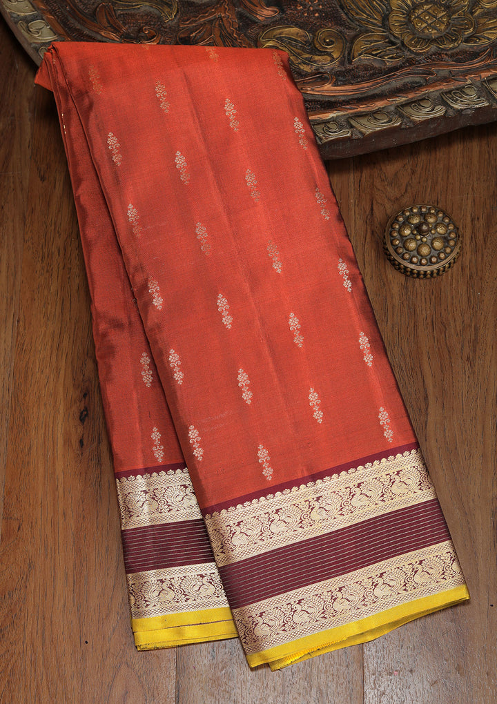 Brown Zariwork Pure Silk Saree