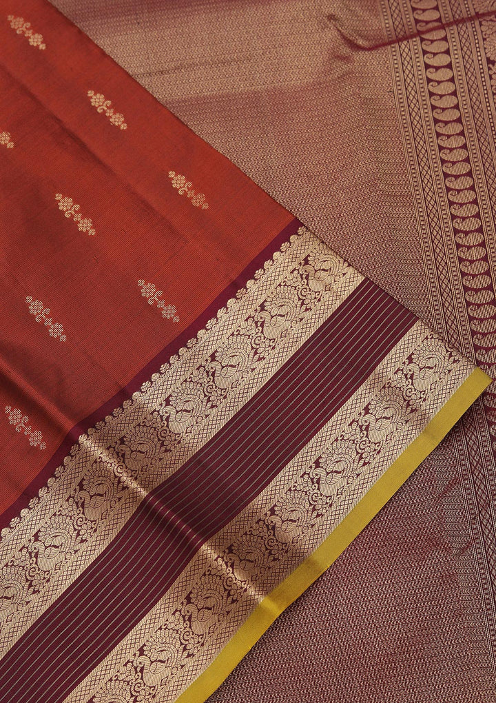 Brown Zariwork Pure Silk Saree