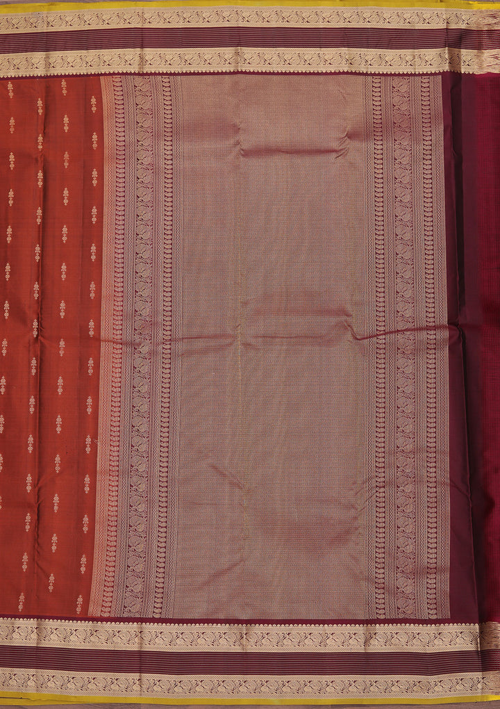 Brown Zariwork Pure Silk Saree