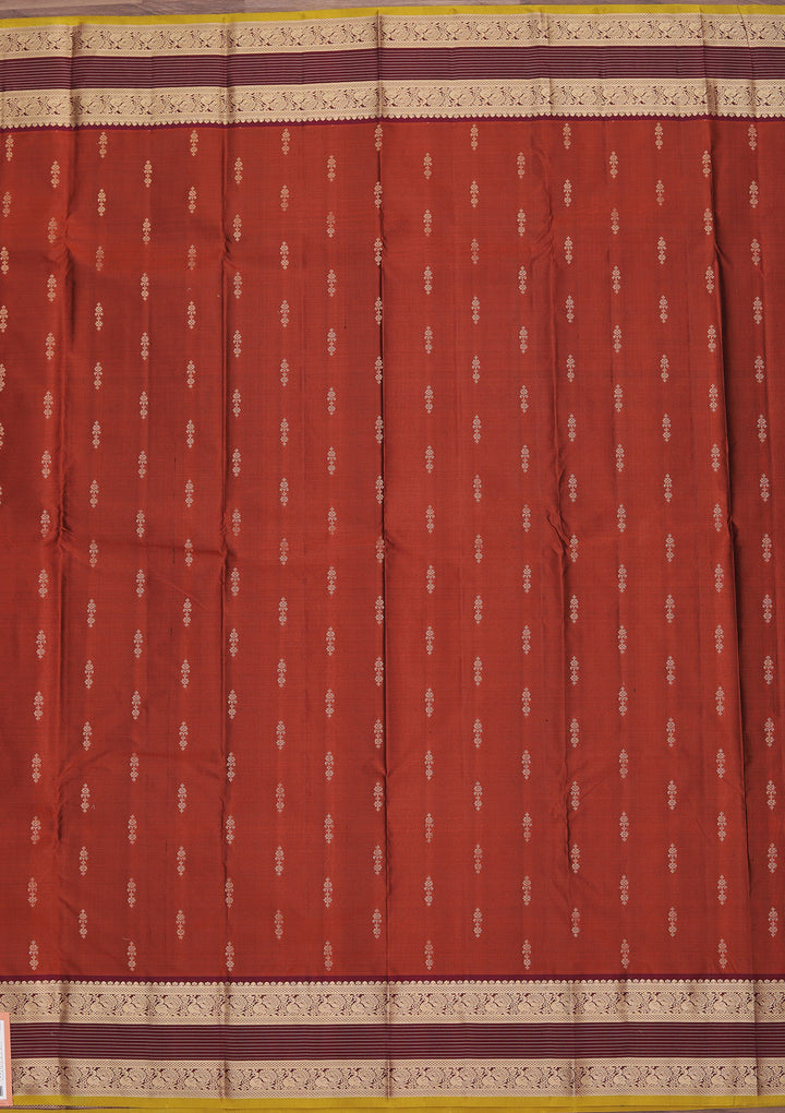 Brown Zariwork Pure Silk Saree