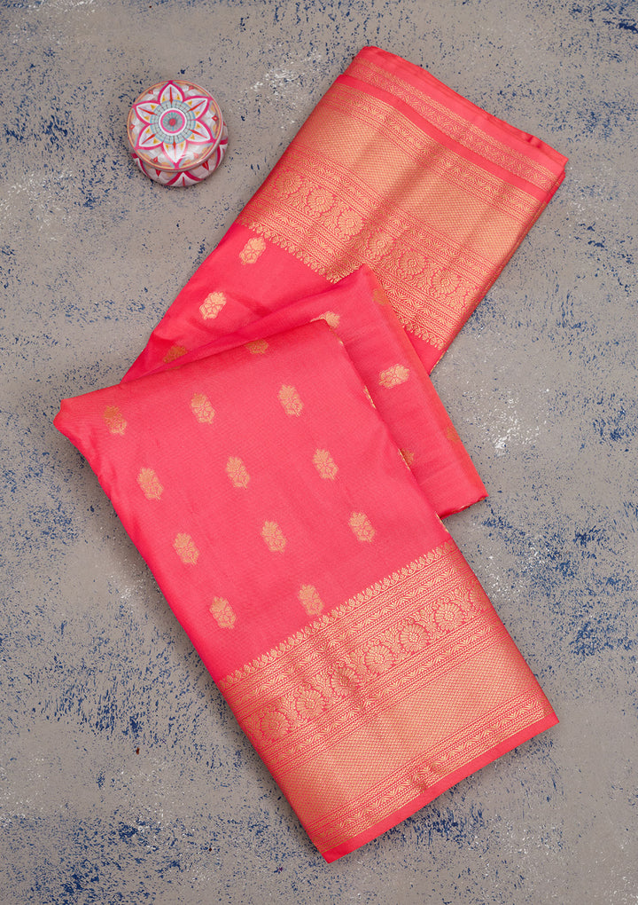 Pink Zariwork Pure Silk Saree