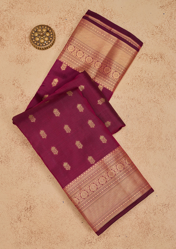 Purple Zariwork Pure Silk Saree