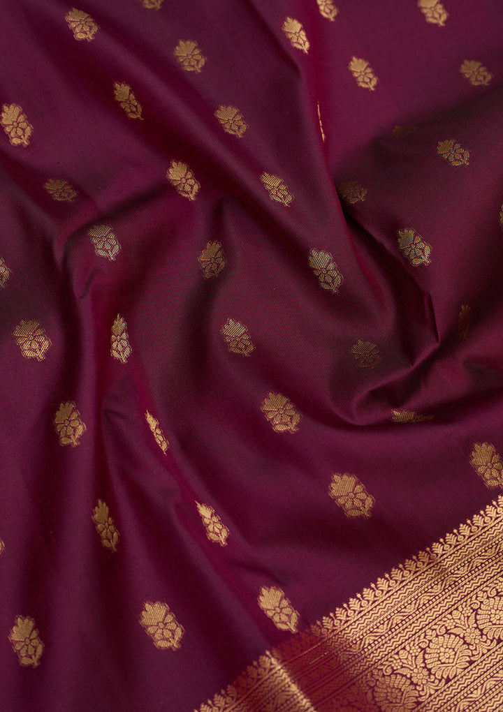 Purple Zariwork Pure Silk Saree