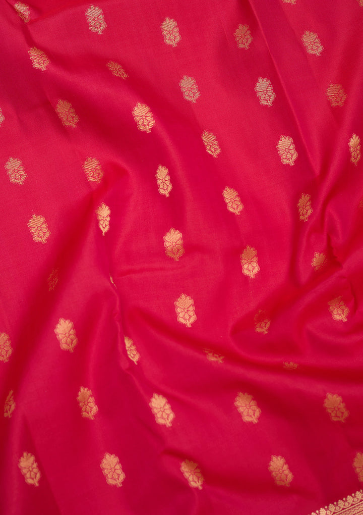 Rani Pink Zariwork Pure Silk Saree