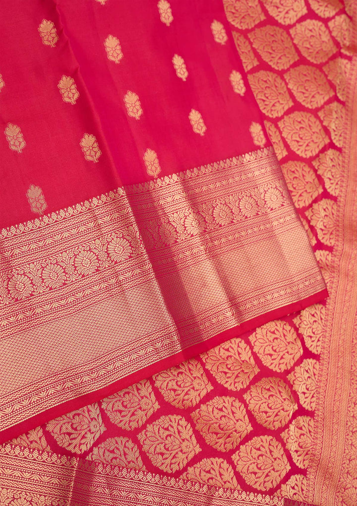 Rani Pink Zariwork Pure Silk Saree