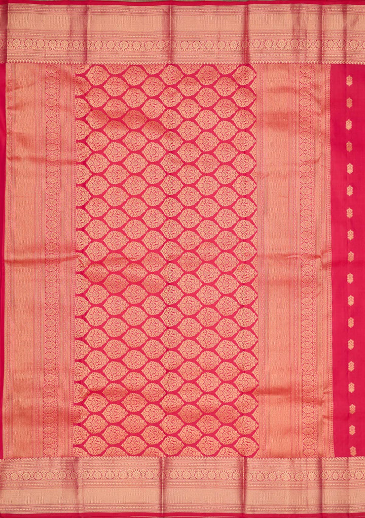Rani Pink Zariwork Pure Silk Saree
