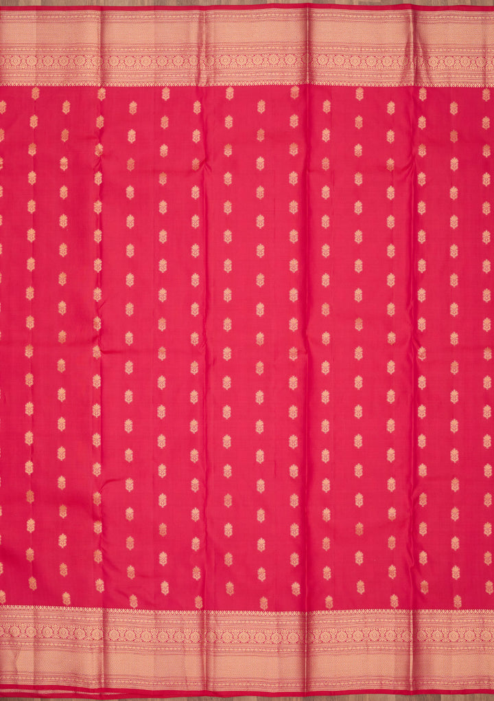 Rani Pink Zariwork Pure Silk Saree