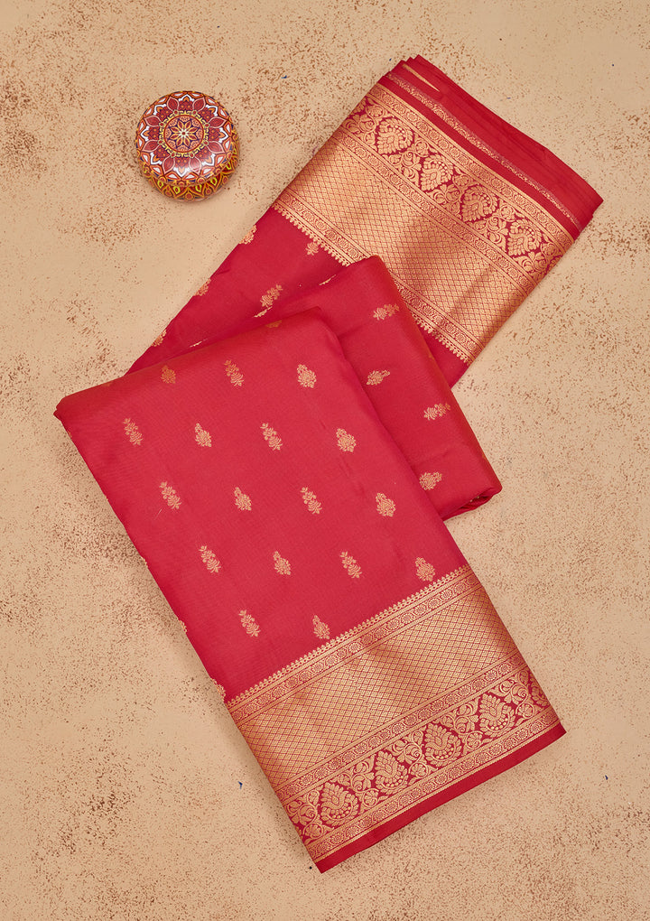 Rani Pink Zariwork Pure Silk Saree
