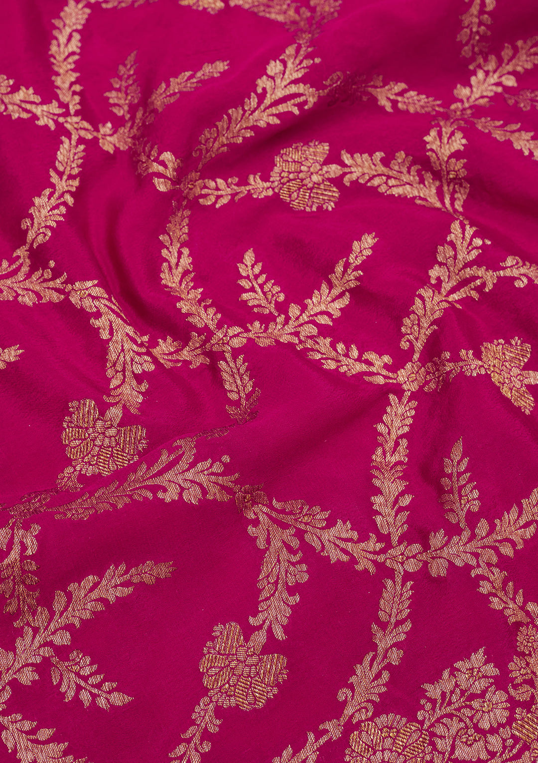 Rani Pink Zariwork Pure Silk Saree