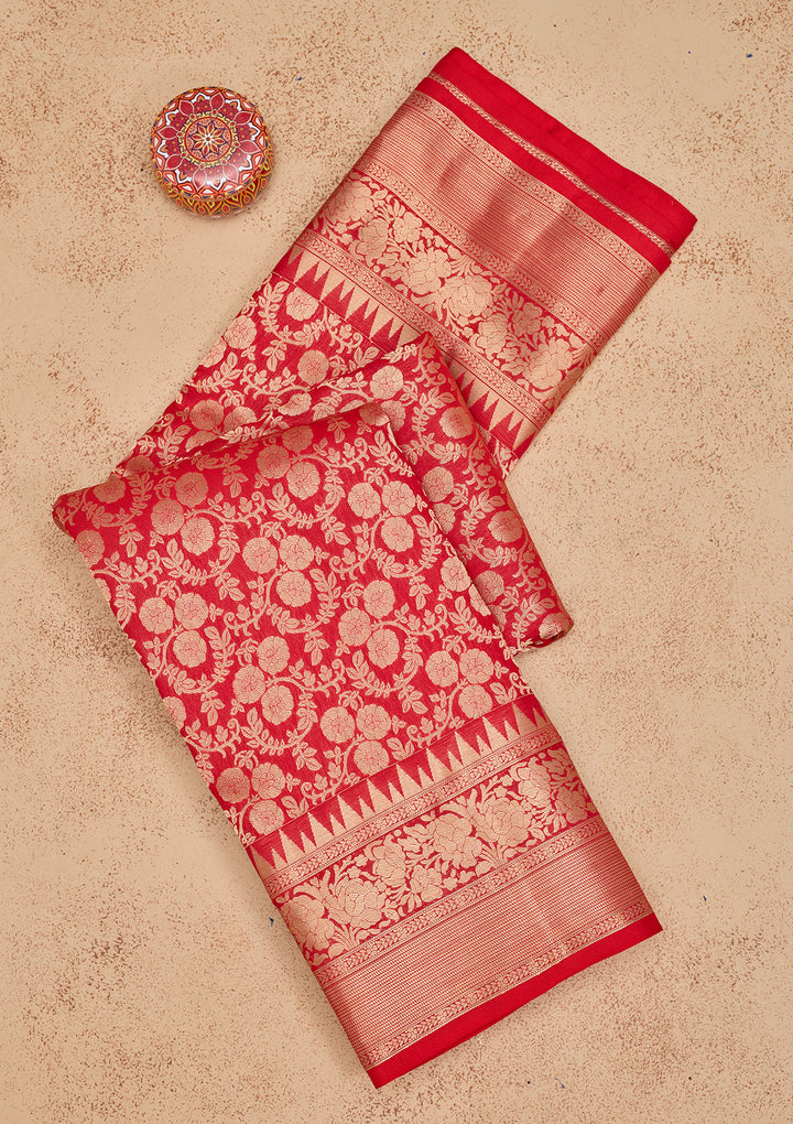 Red Zariwork Pure Silk Saree