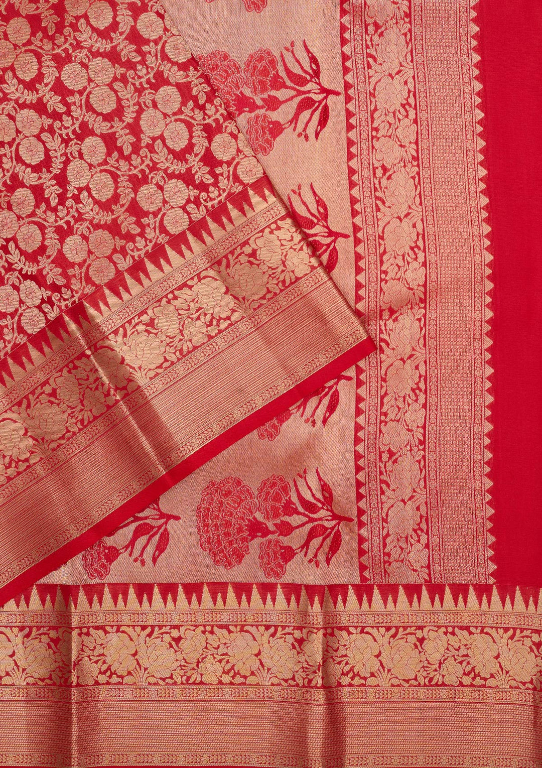 Red Zariwork Pure Silk Saree