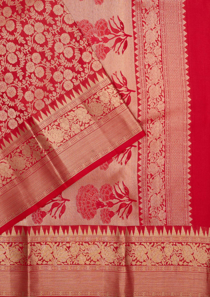 Red Zariwork Pure Silk Saree