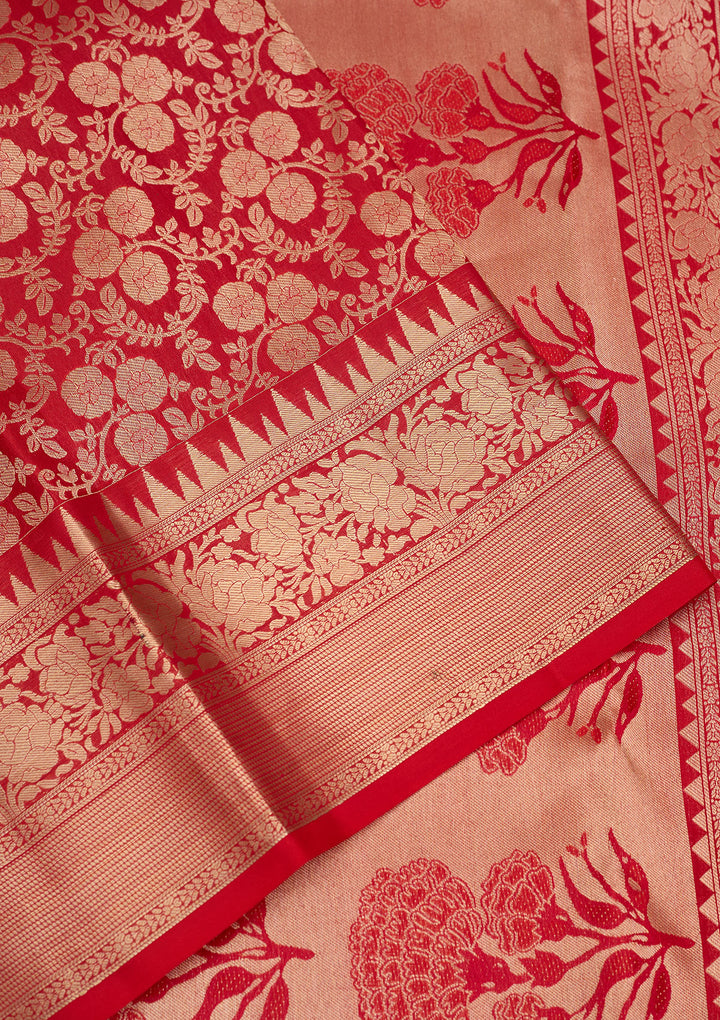Red Zariwork Pure Silk Saree