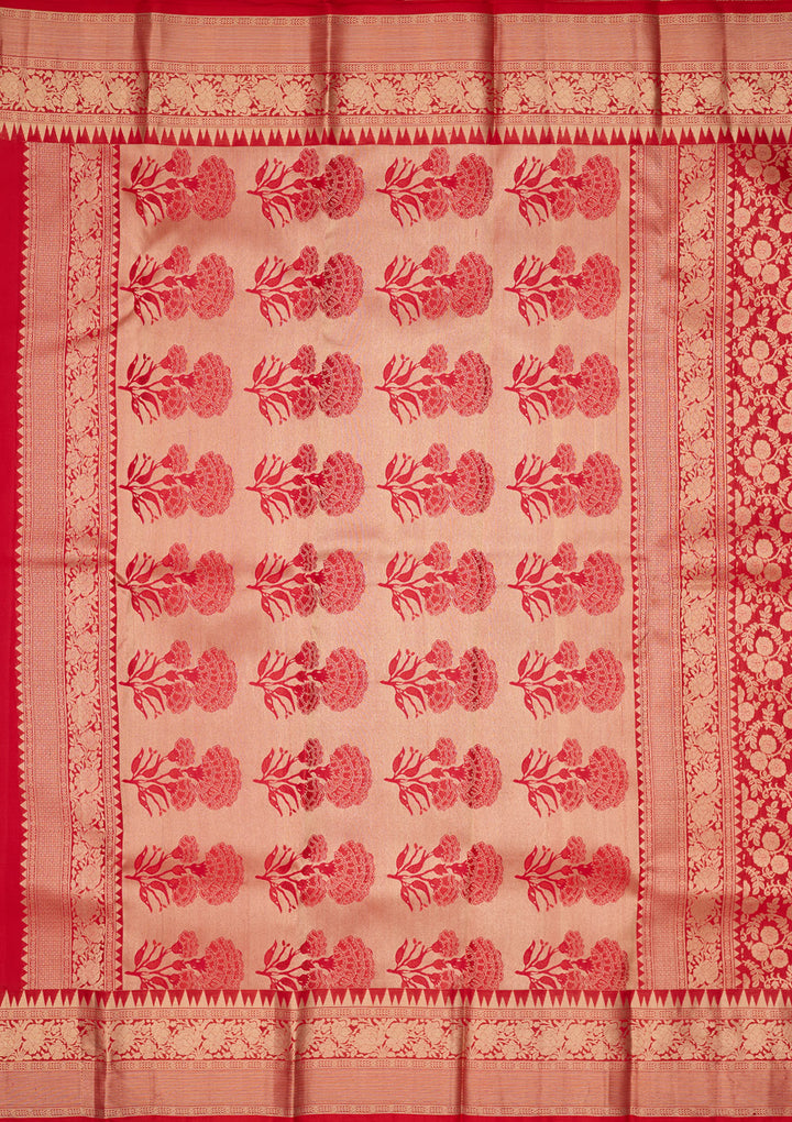 Red Zariwork Pure Silk Saree