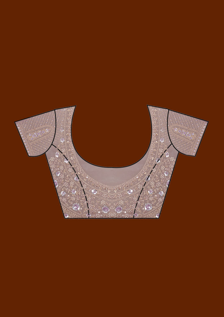 Lavender Stonework Net Saree