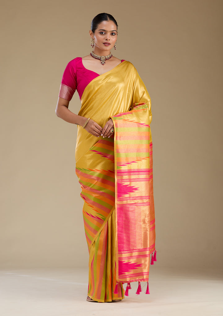 Gold Zariwork Art Silk Saree