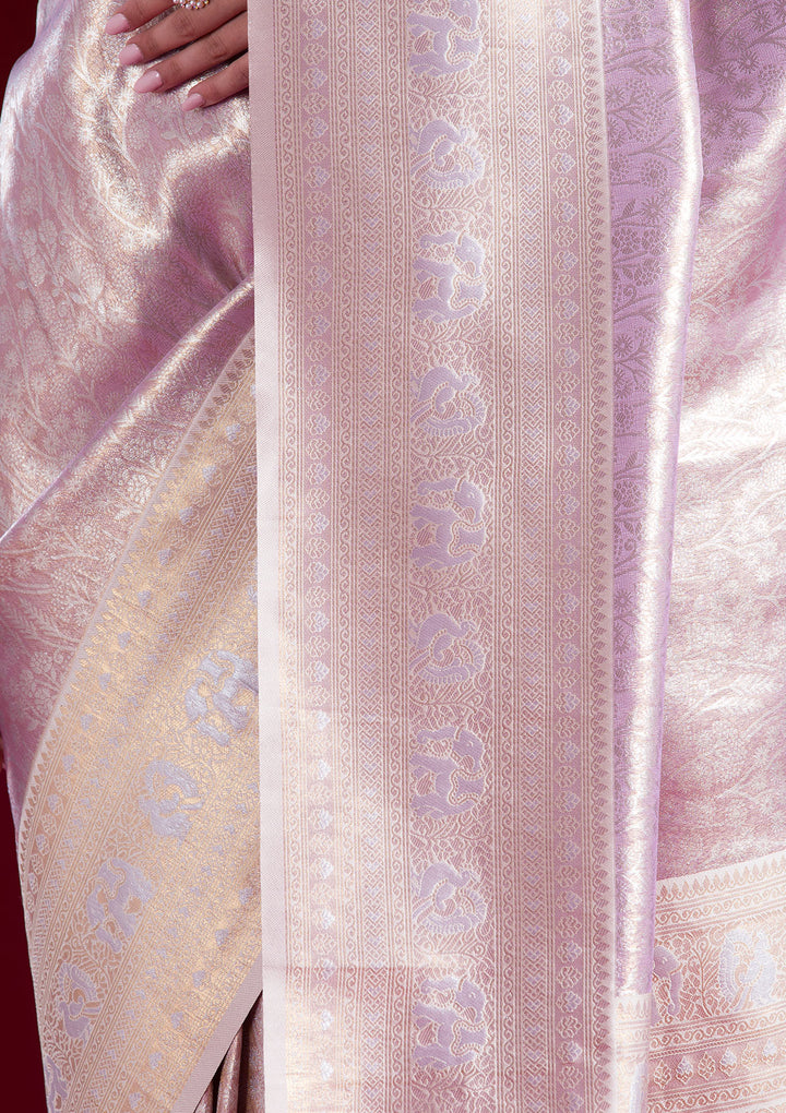 Mauve Zariwork Art Silk Saree