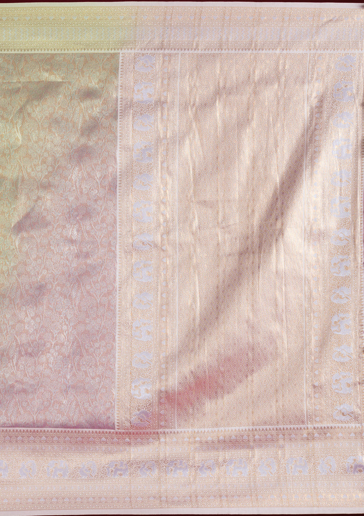 Mauve Zariwork Art Silk Saree
