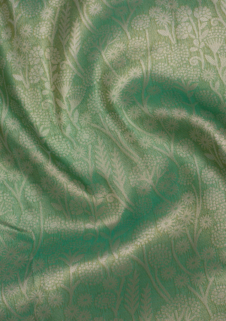 Sea Green Zariwork Art Silk Saree