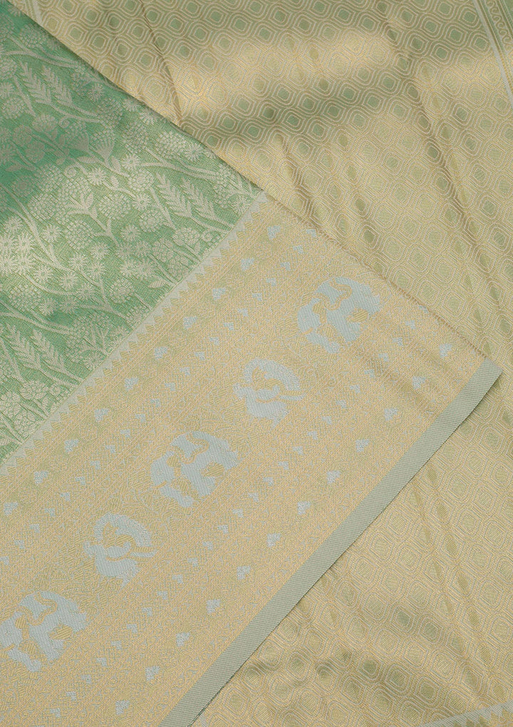 Sea Green Zariwork Art Silk Saree