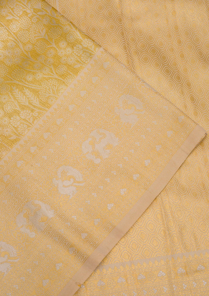 Yellow Zariwork Art Silk Saree