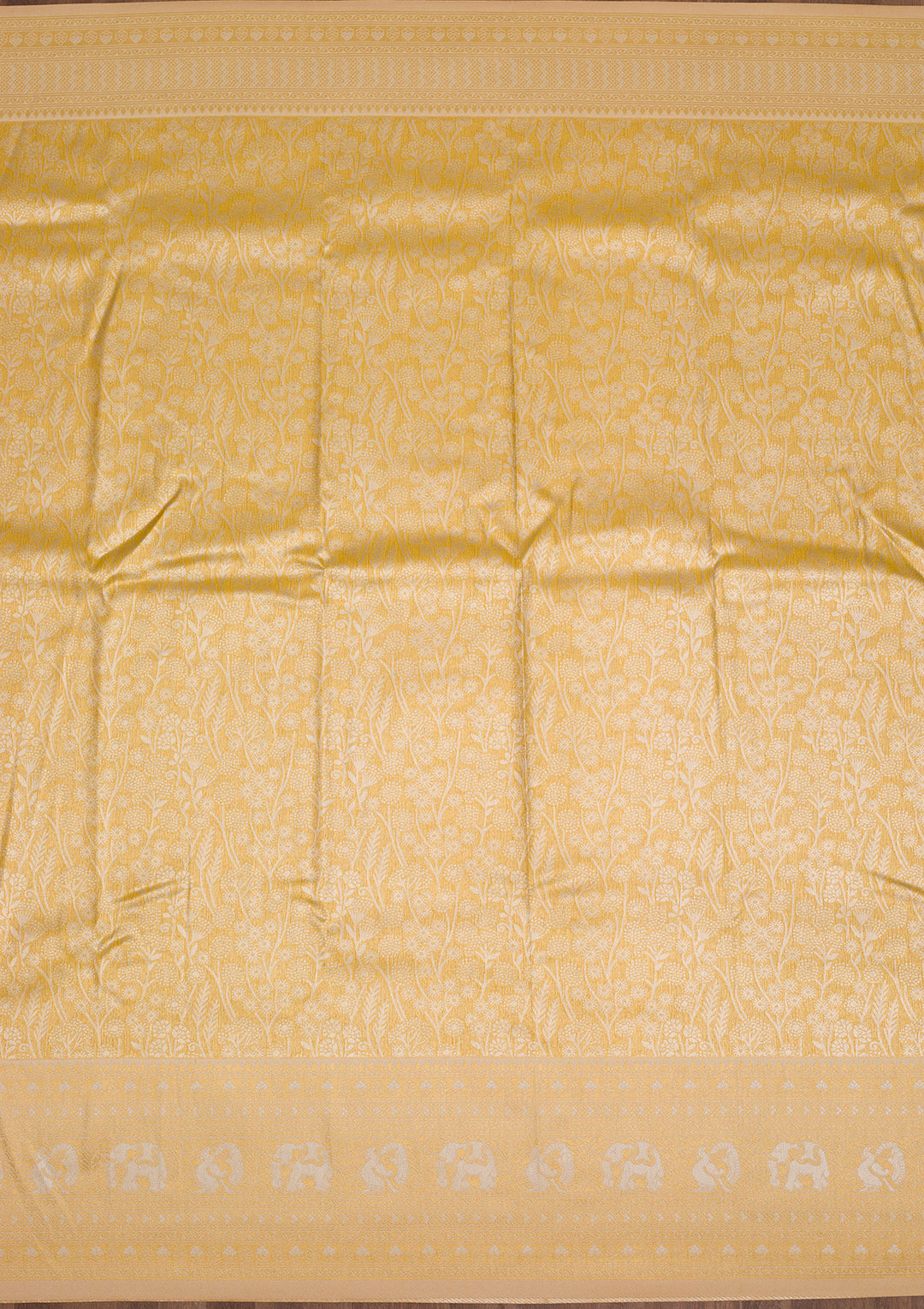 Yellow Zariwork Art Silk Saree