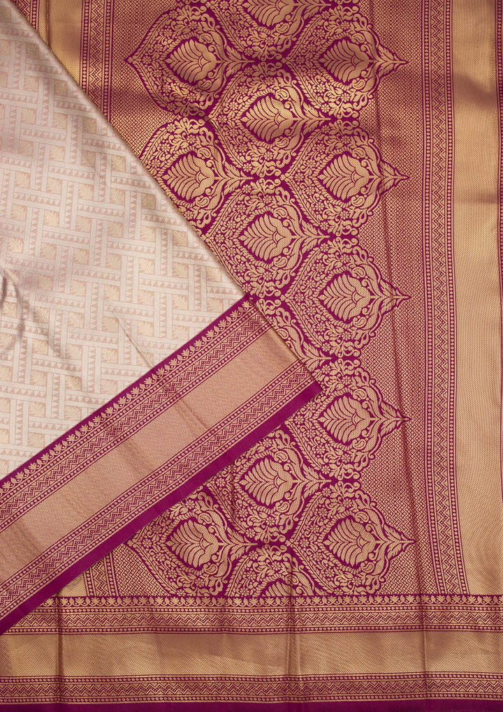 Lavender Zariwork Art Silk Saree