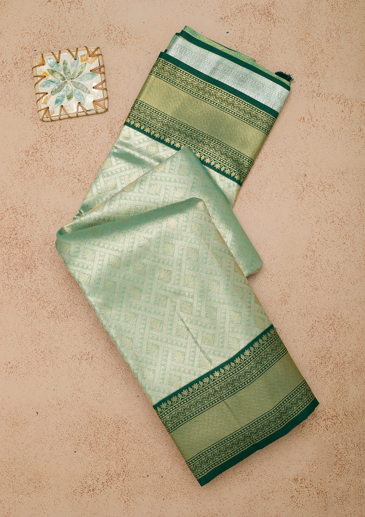 Sea Green Zariwork Art Silk Saree
