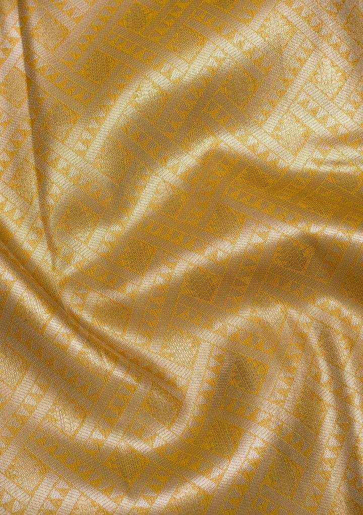 Yellow Zariwork Art Silk Saree
