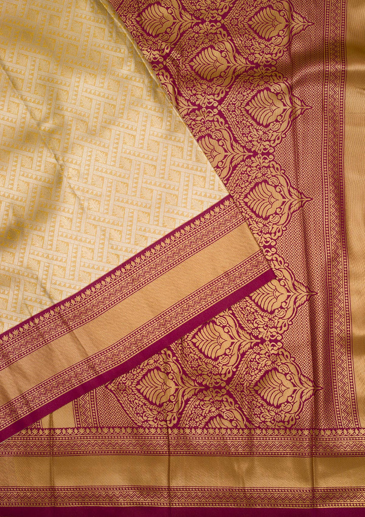 Yellow Zariwork Art Silk Saree