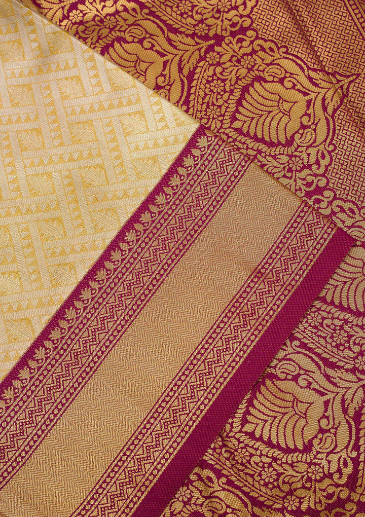 Yellow Zariwork Art Silk Saree